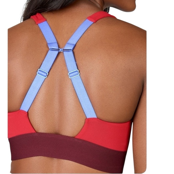Fabletics All Day Everyday Red and Blue X Back Sports Bra XXS - Picture 6 of 11
